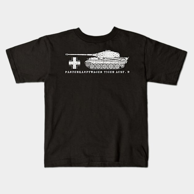 Tiger II German WW2 Tank Panzer Panzerkampfwagen Tiger Ausf. B Gift Kids T-Shirt by Battlefields